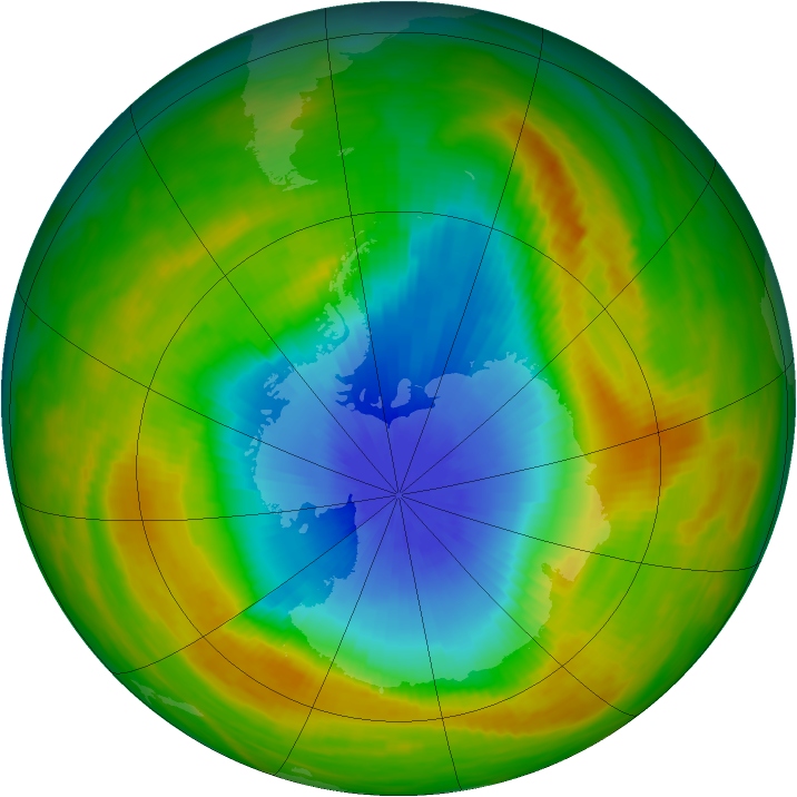 Antarctic ozone map for 01 November 1982